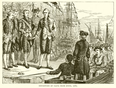 Odjezd Clive z Indie, 1767 od English School