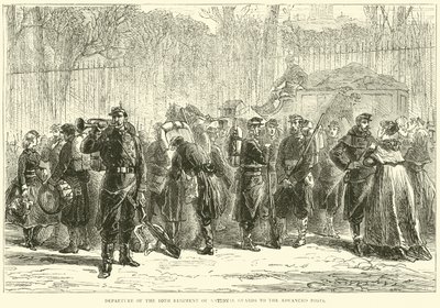 Odjezd 10. pluku národní gardy na předsunutá místa, říjen 1870 od English School