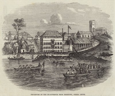 Odjezd bývalého guvernéra z Freetown, Sierra Leone od English School