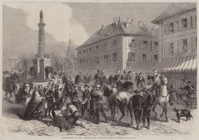 Odjezd piemontské posádky z Chambery (rytina) od English School