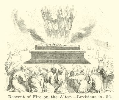 Sestup ohně na oltáři, Leviticus, ix, 24 od English School