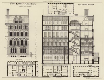 Design for Town Residence (rytina) od English School