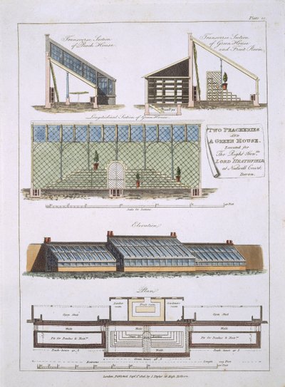 Design for Two Peacheries and a Green House, 1806 od English School