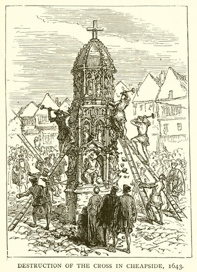 Zničení kříže v Cheapside, 1643 od English School