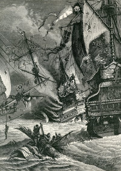 Zničení španělské armády, 1865 od English School
