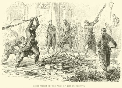 Zničení zbraní povstalců, duben 1871 od English School