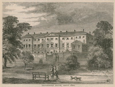 Devonshire House, Londýn, kolem roku 1800 od English School