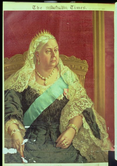 Prezentace královny Viktorie k diamantovému jubileu, z The Times od English School