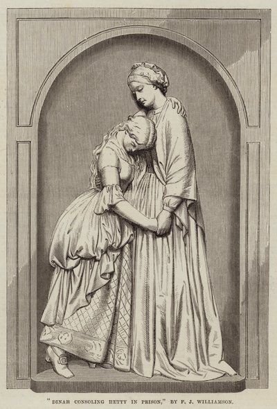 Dinah utěšující Hetty ve vězení, F J Williamson od English School