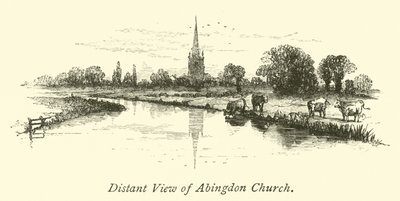 Pohled do dálky na kostel Abingdon od English School
