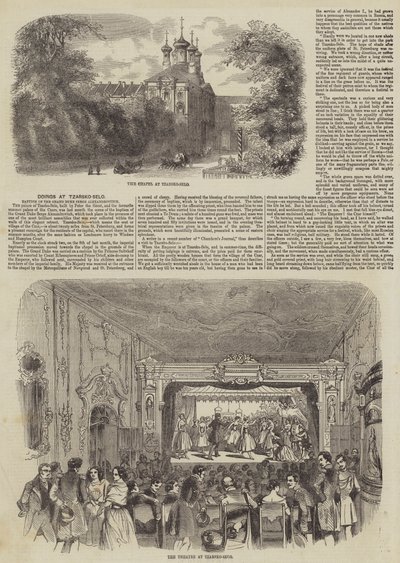 Práce v Tzarsko-Selo (rytina) od English School