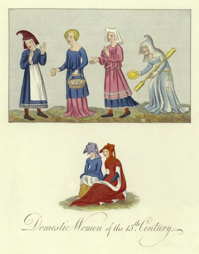 Domácí ženy 15. století od English School