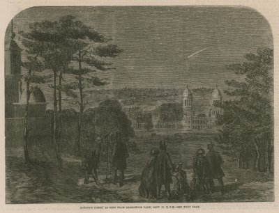 Donatis Comet, při pohledu z Greenwichského parku, 17. září 1858, v 19:30 od English School