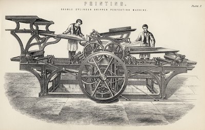 Obráběcí stroj s dvouválcovým chapadlem, z The National Encyclopaedia, vydané Williamem Mackenzie, Londýn, konec 19. století od English School
