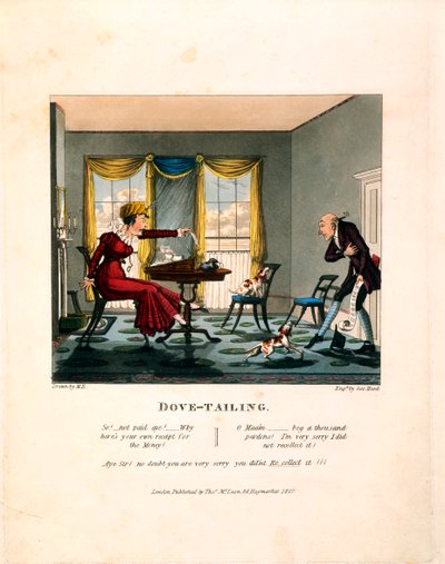 Dove-tailing, rytý George Hunt, publikoval Thomas Mclean, 1827 od English School