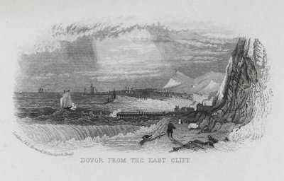 Dover z East Cliff, Kent (rytina) od English School