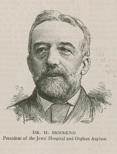 Dr. H. Behrend, prezident Židovské nemocnice a sirotčince od English School
