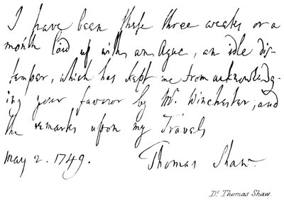 doktor Thomas Shaw od English School