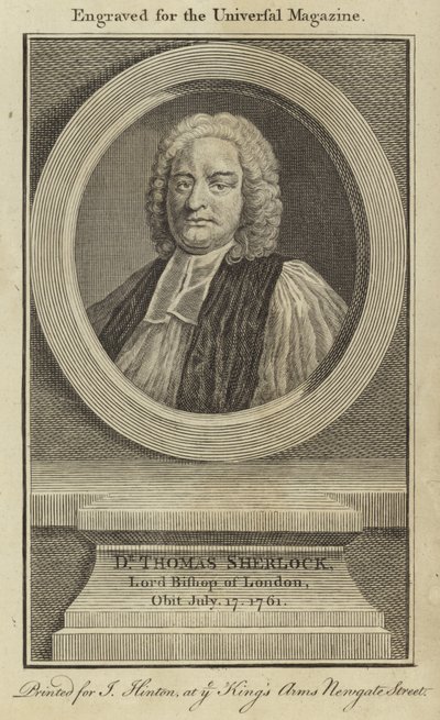 Dr Thomas Sherlock, lord biskup z Londýna od English School