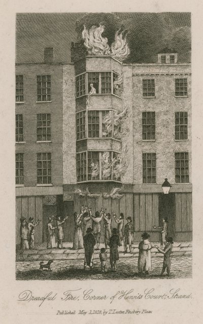 Děsivý požár, roh Henrits Court, Strand od English School