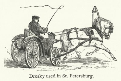 Drosky používané v Petrohradě (rytina) od English School