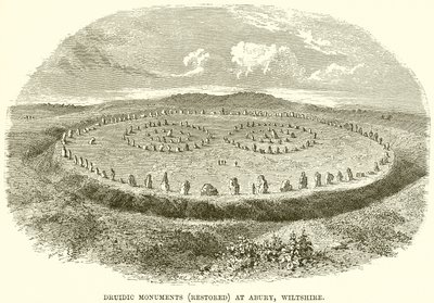 Druidské památky (obnovené) v Abury, Wiltshire od English School