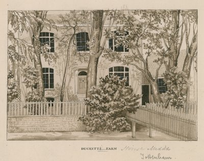 Ducketts Farm House, Tottenham, Londýn (wc na papíře) od English School