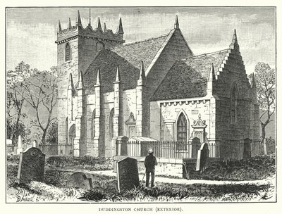 Duddingston Church, exteriér (rytina) od English School