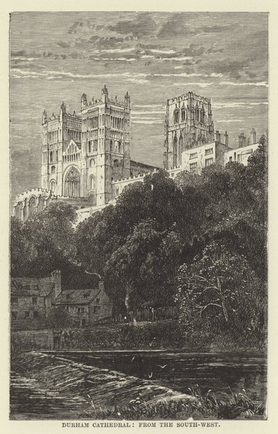 Durhamská katedrála, od jihozápadu od English School