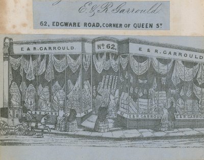 E & R Garrould, 62 Edgware Road, Corner of Queen Street, Londýn od English School