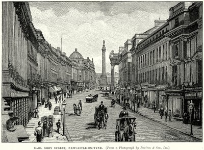Earl Grey Street, Newcastle-on-Tyne (rytina) od English School