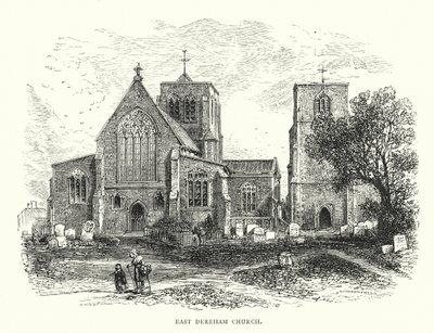 Kostel East Dereham (rytina) od English School
