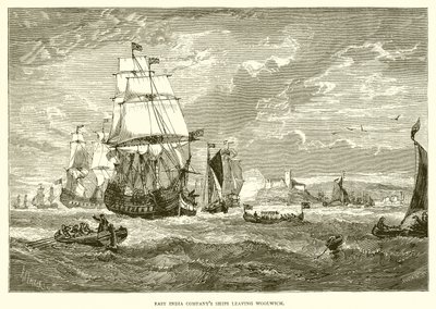 Lodě východoindické společnosti opouštějící Woolwich (1623) od English School