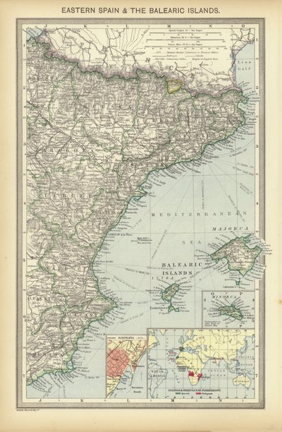 Východní Španělsko a Baleárské ostrovy (barva litho) od English School