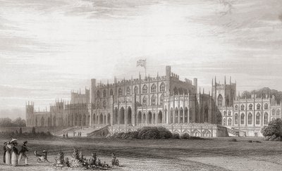 Eaton Hall, Cheshire, Anglie na počátku 19. století. Z Churton
