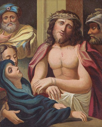 Ecce Homo (barevná litografie) od English School
