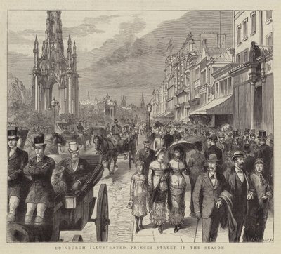 Edinburgh Illustrated, Princes Street v sezóně (rytina) od English School