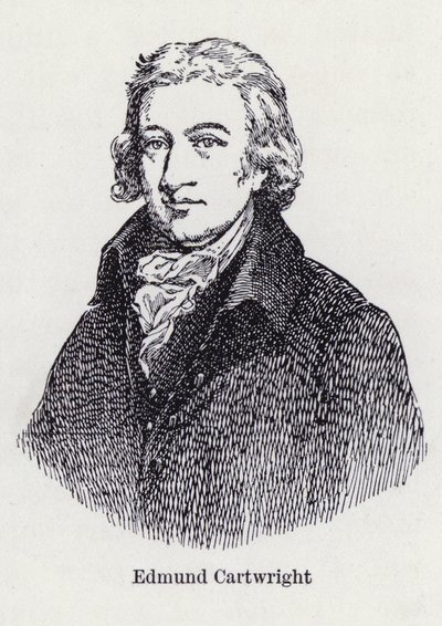 Edmund Cartwright, anglický vynálezce elektrického tkalcovského stavu (litho) od English School