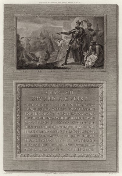 Edward I. odstraňuje kámen z Scone od English School