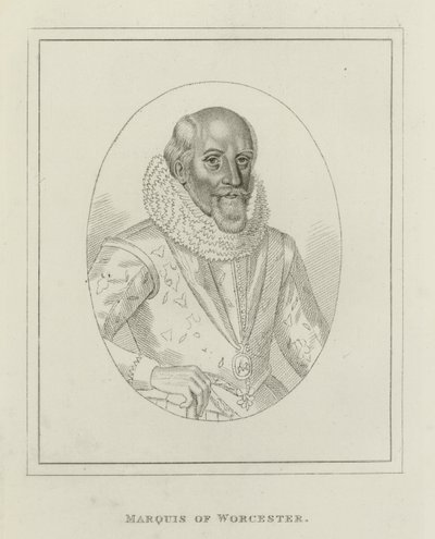Edward Somerset, markýz z Worcesteru (rytina) od English School