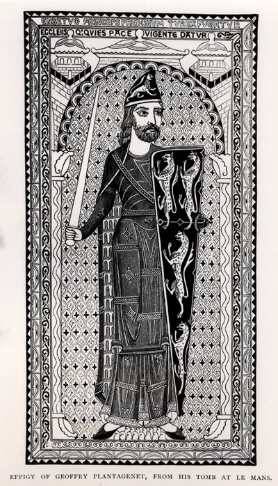 Podobizna Geoffreyho Plantageneta (1113-1150) z jeho hrobky v Le Mans od English School