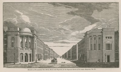Nadmořská výška navrhované Nové ulice od English School