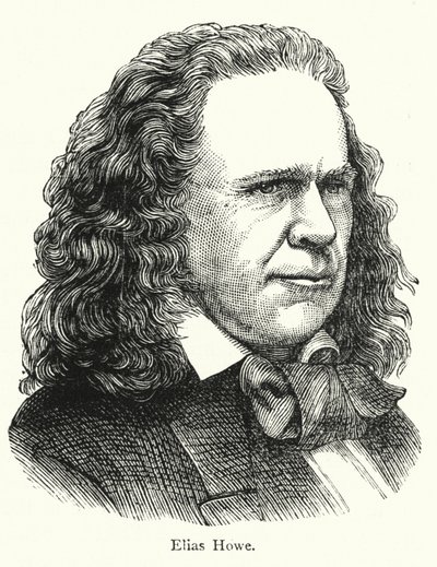 Elias Howe, americký vynálezce šicího stroje s vázaným stehem od English School