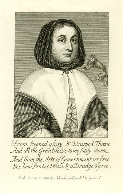 Elizabeth Cromwell, manželka Olivera Cromwella, ilustrace z Biografické historie Anglie od J. Grangera od English School