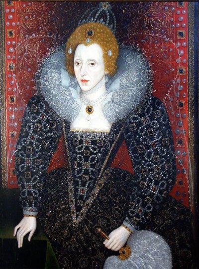 Alžběta I. (1533-1603), asi 1590 (olej na desce) od English School
