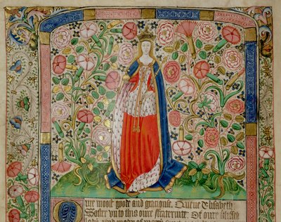 Elizabeth Woodville (asi 1437–92) královna choť anglického krále Edwarda IV. (1442–83) (vellum) (detail 70062) od English School