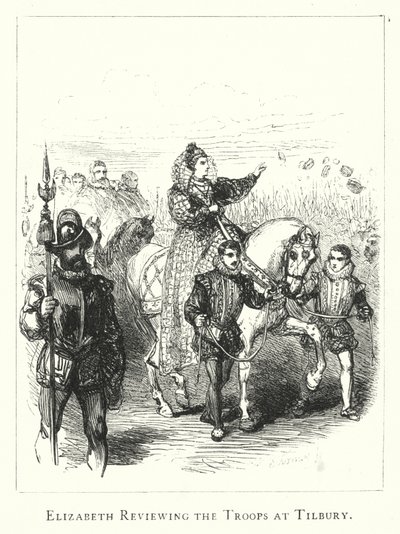 Elizabeth přezkoumává vojska v Tilbury od English School