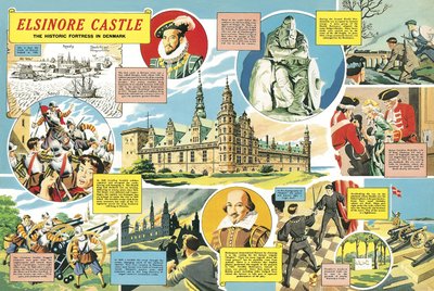 Hrad Elsinore -- historická pevnost v Dánsku od English School