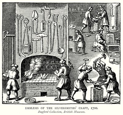 Embleme des Silberschmiedehandwerks von English School