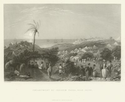 Tábořiště Ibrahim Pasha, poblíž Jaffa, 1837 od English School